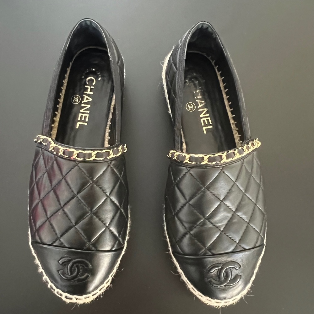 Authentic gently used Chanel Espadrilles with dust bag ( No box)